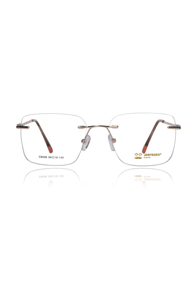 Jodykoes® Premium Rimless Frame for Women and Men: Stylish Rectangle Spectacle Eyeglasses with Anti-Glare Coating view 2