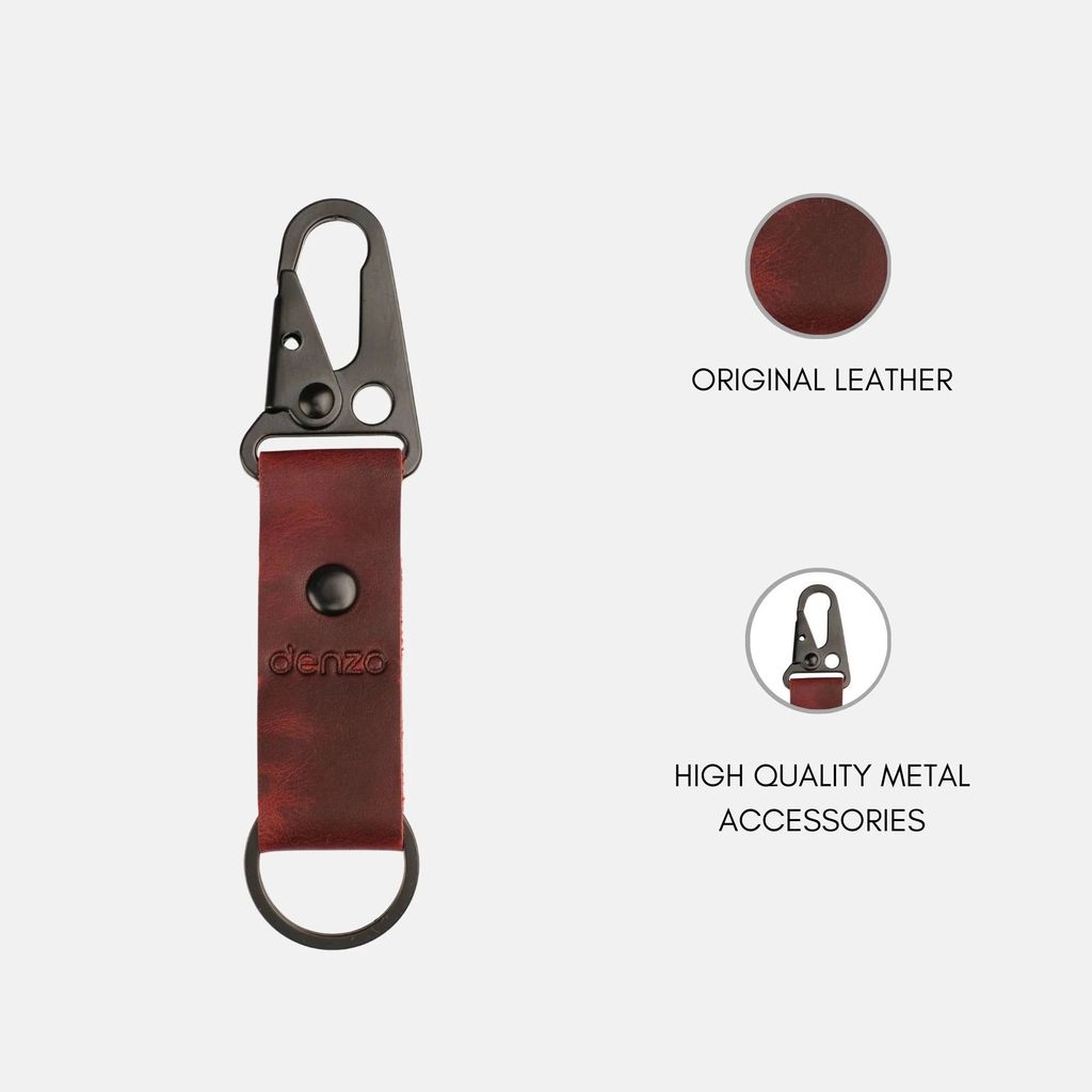 CruiserClip Leather Key Chain - Red view 2