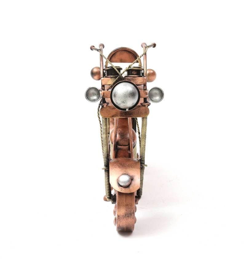 ANTIQUE TABLE TOP METAL BULLET BIKE WITH CLOCK SHOWPIECES HOME/ RESTAURANT/ OFFICE DECOR/ TABLE DECOR/DRAWING ROOM DECOR / GIFT ITEM view 2