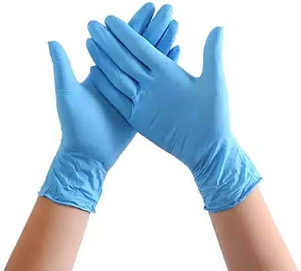 Easyaid Synthetic Non-Sterile Nitrile Powder-Free Hand Gloves (Blue, Pack of 100,Small) view 2