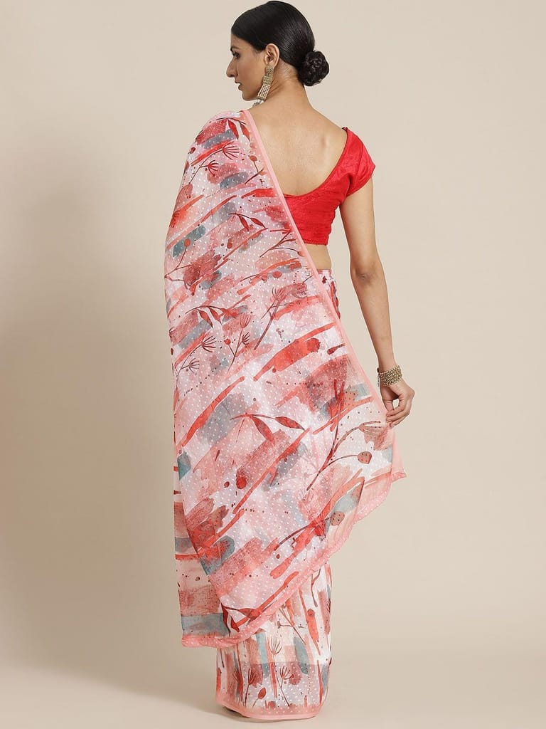 Women's Digital Print Saree With Unstiched Blouse Piece view 2