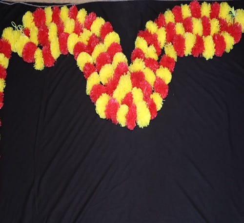 Red & Yellow Pom-Pom Garland view 2