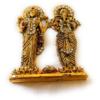 Shree Ganesh Laxmi 24k Gold Plated Idol view 2