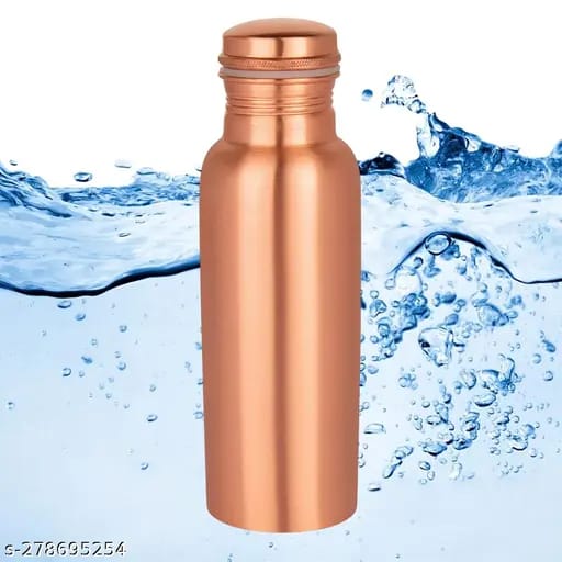 Pure Copper Water Bottle with Advanced Leak Proof Protection, Ayurveda and Yoga Health Benefits. PACK OF 2 view 2