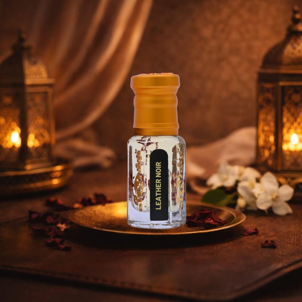 alnaqi fragrances Leather-Noir-Attar 12ml - Luxury Men's Leather Fragrance Oil, No Alcohol Concentrated Spicy-Leather-Attar, High-Strength Saffron-Amber-Scent, Original Executive-Ittar view 2