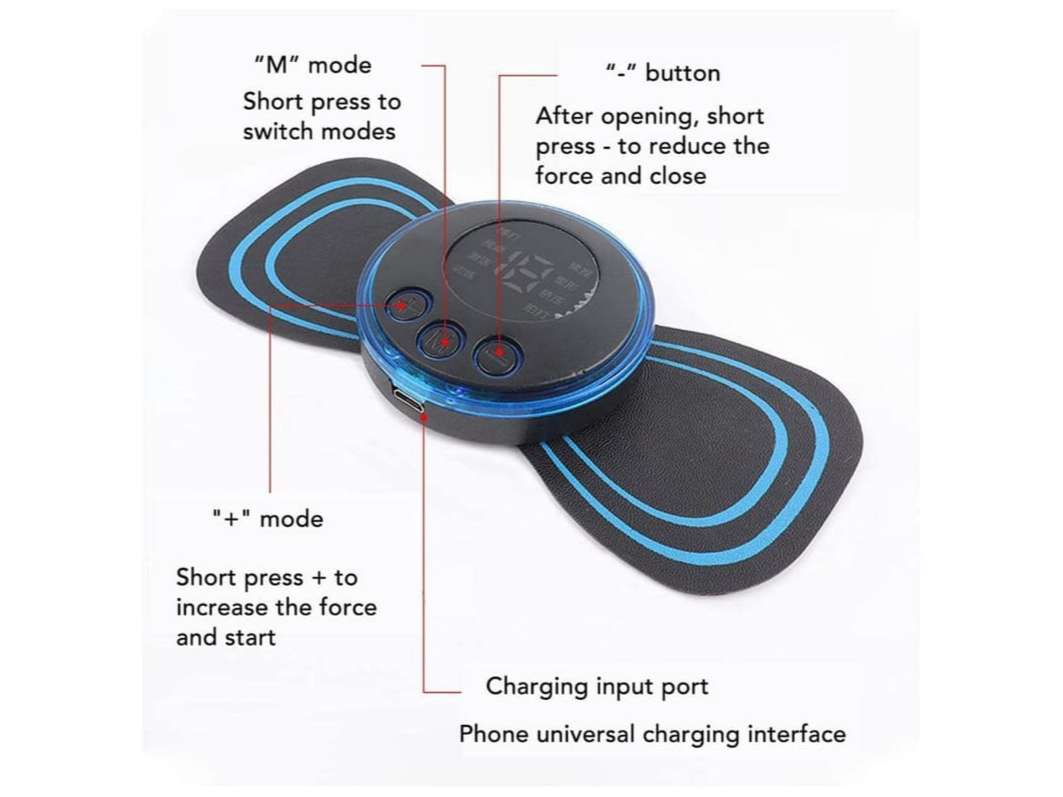Mini Butterfly Massager with 8 Modes and 19 Strength Levels,Rechargeable Electric Massager for Shoulder,Arms,Legs,Back Pain for Men and Women view 2