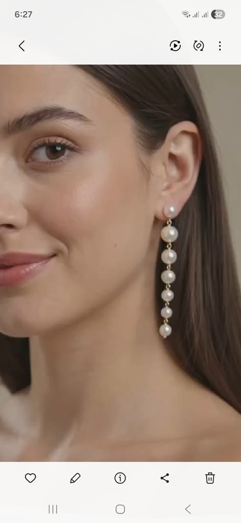Elegant Multi-Tiered Graduated Pearl Linear Drop Statement Earrings for Women view 2