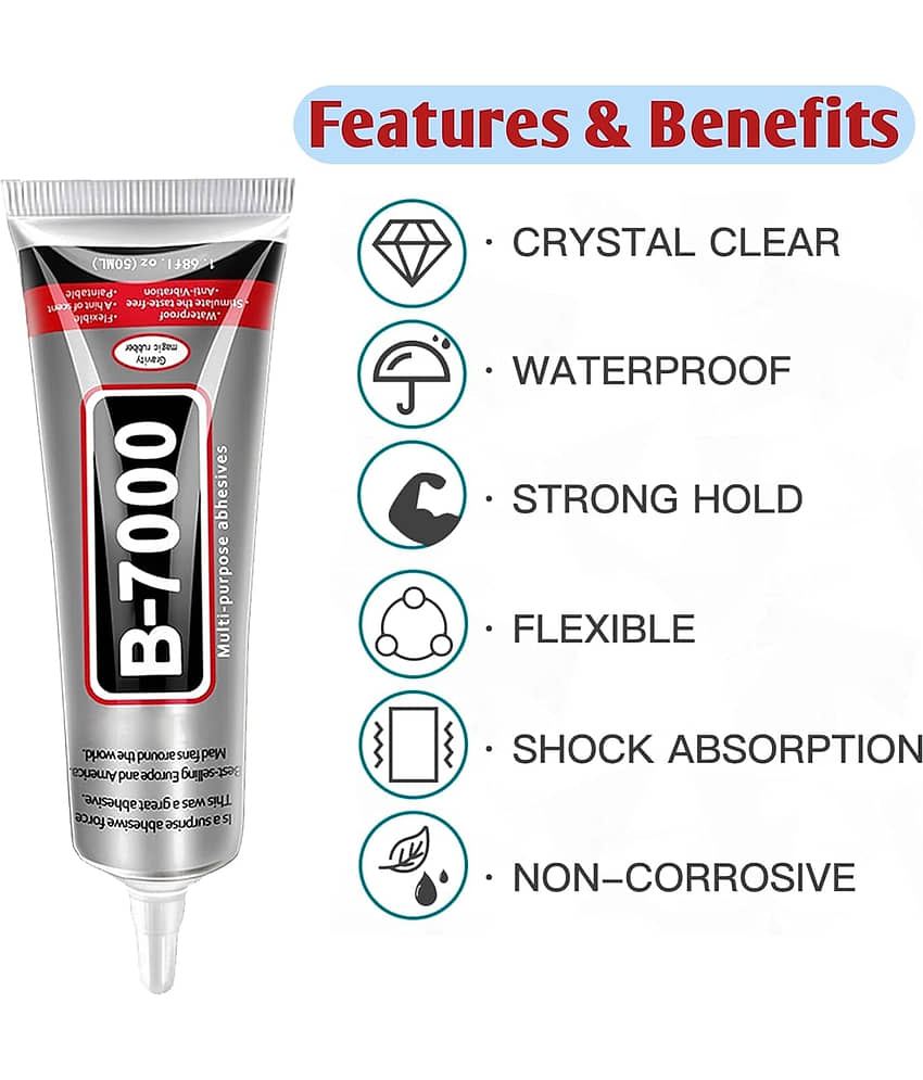 B-7000 Glue 50ML Strong Multipurpose Adhesive – Waterproof Transparent Glue for Mobile Repair, Jewelry & DIY Craft view 2