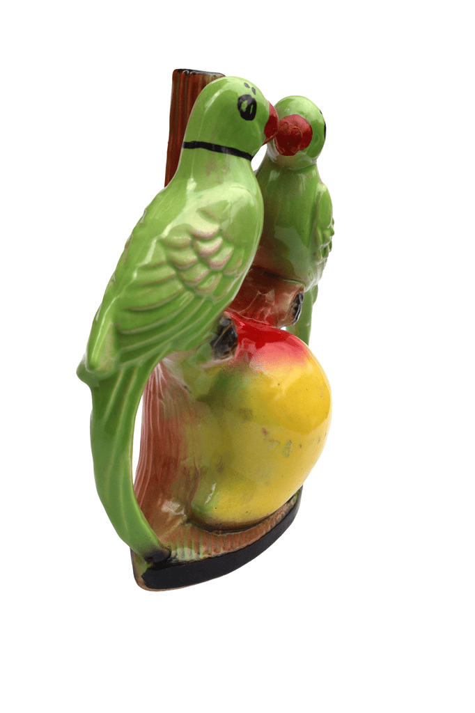 Vibrant Ceramic Parrot Figurine on Mango - Hand-Painted Home Decor Showpiece view 2