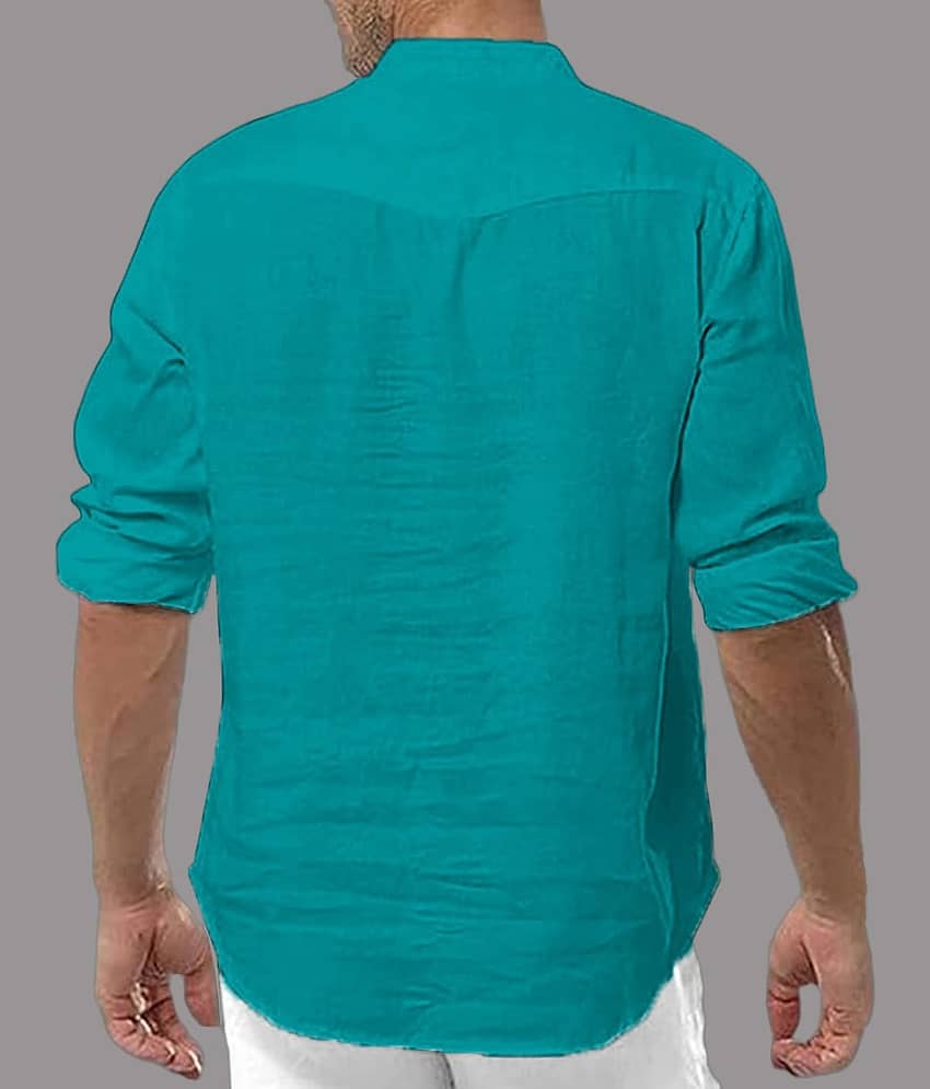 UNI VIBE Brown Cotton Blend Men's Shirt Style Kurta ( Pack of 1 ) view 2