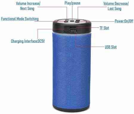 KT-125 Mini Handy Bluetooth Speaker Blue view 2