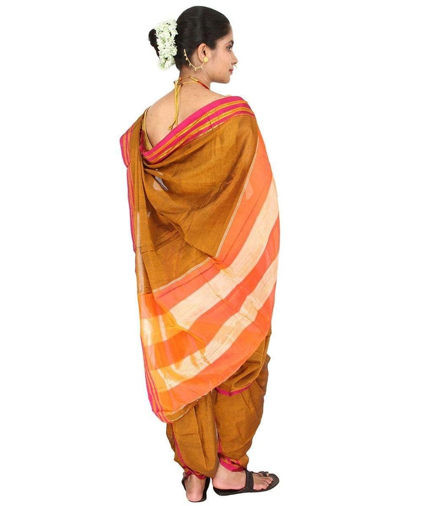 Readymade Mustard Nauvari Saree view 2