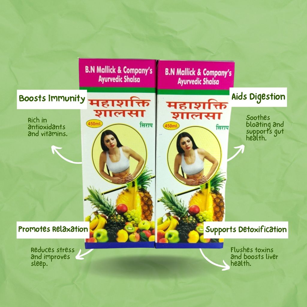 Mahashakti Shalsa Syrup 450ml (Pack of 2) - Natural Herbal Ayurvedic Health Tonic for Digestive Wellness & Acidity Relief view 2