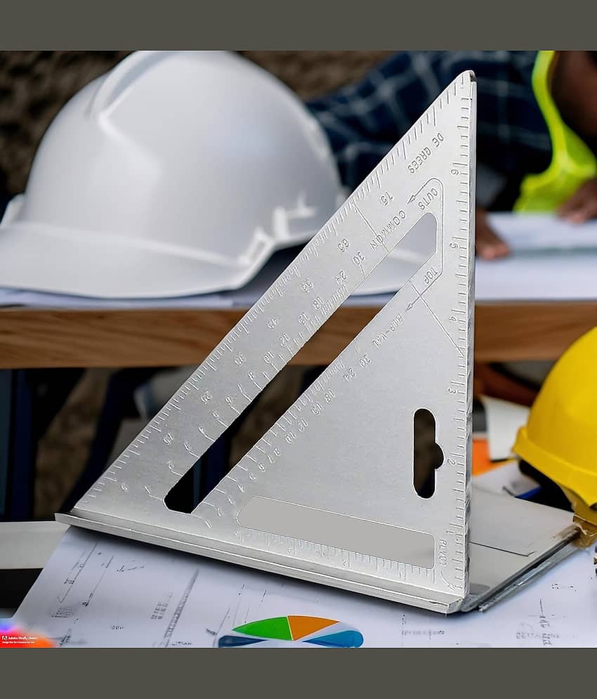 Double Side Scale Aluminium Alloy Metric Inch Triangle Ruler Measurement Hand Tools, Speed Square, Square Layout Tool (7 inch speed square)