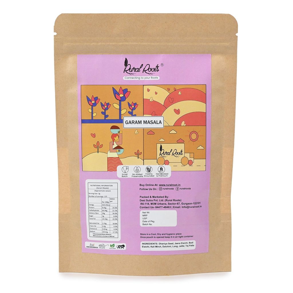 Rural Roots Garam Masala Powder - 100g | Traditional Perfect Blend of Spices with Great Taste | Rich Aroma & Flavour | No Added Colour and Preservatives view 2