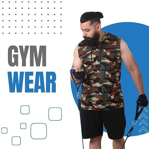 Men's Camouflage Print Sleeveless Hoodie view 2