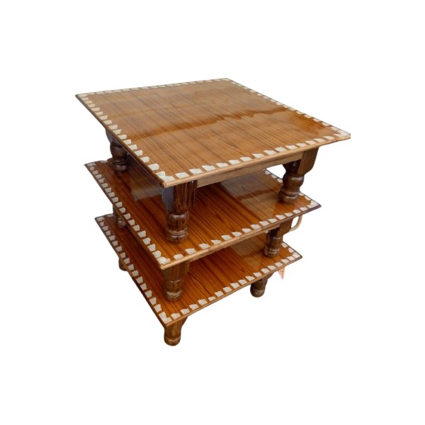 Wooden Handmade Chowki 3 Pcs view 2
