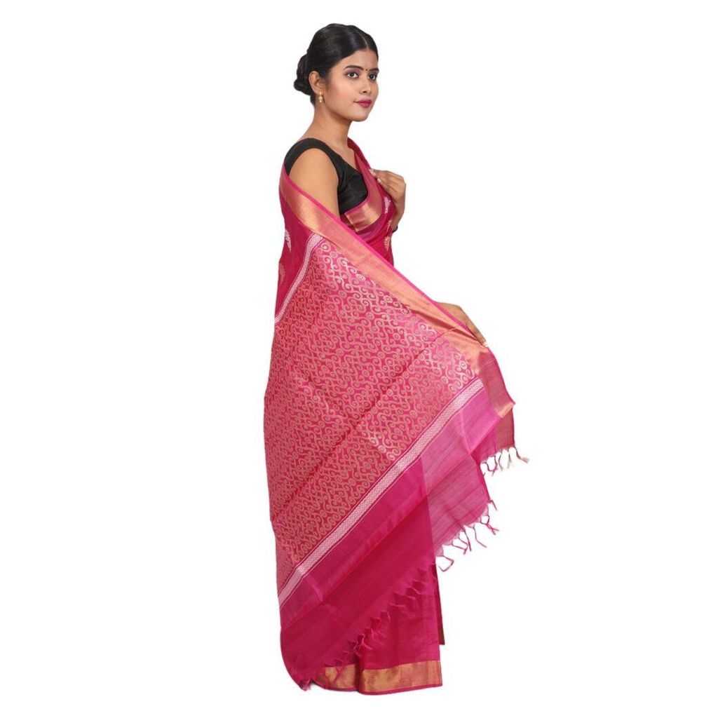 HANDLOOM KOSA SAREE WITH BLOUSE (SKU - 1ST105021221 SAREE- 252) view 2