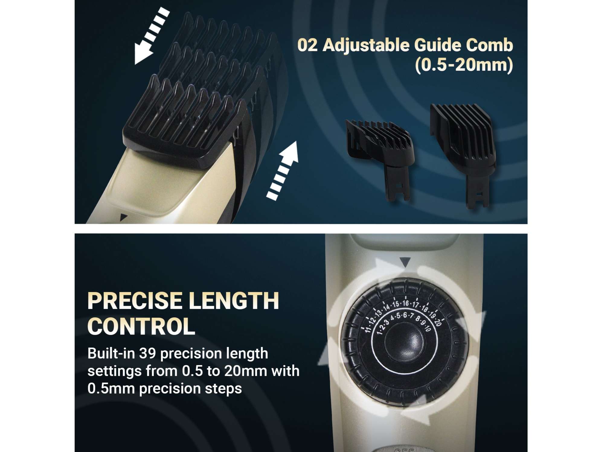 VGR V-031 Hair Trimmer For Men, Silver view 2
