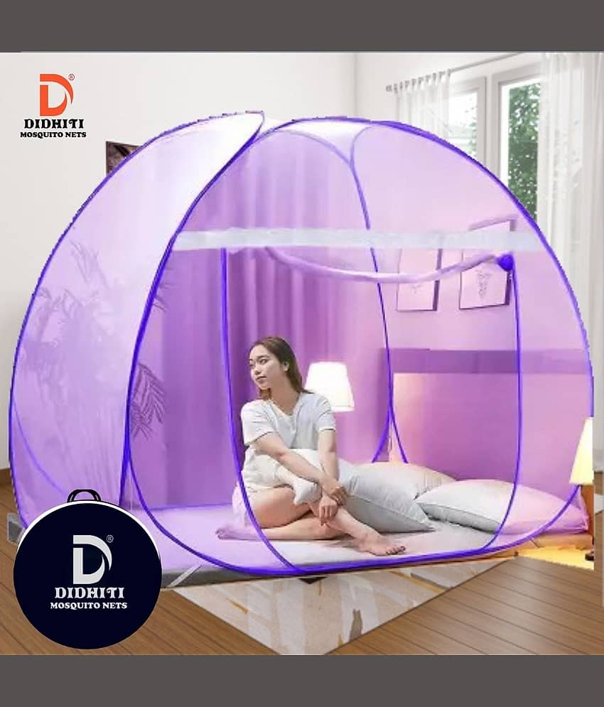 didhiti - Dark Blue HDPE - High Density Poly Ethylene Foldable Mosquito Net, Machardani ( Pack of 1 )