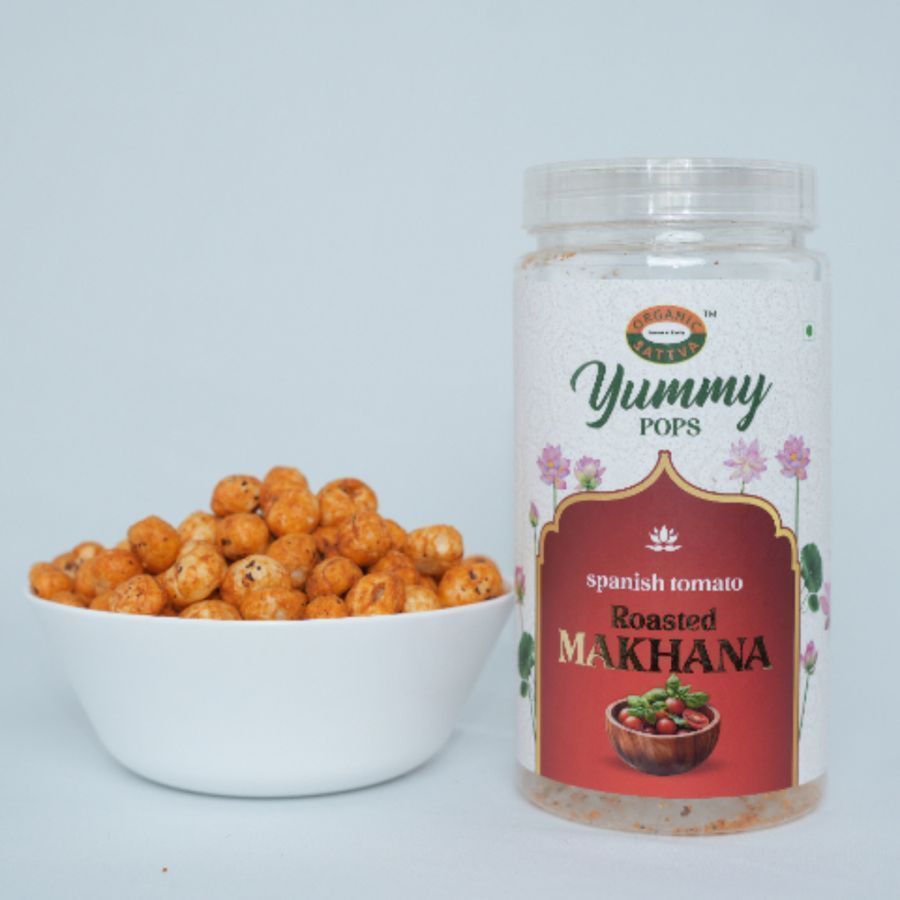 Fresh & Tangy Pack | Pudina Makhana, Spanish Tomato Makhana, Pink Salt & Pepper Makhana, Cream & Onion Makhana - 324 gm - Pack of 4 view 2