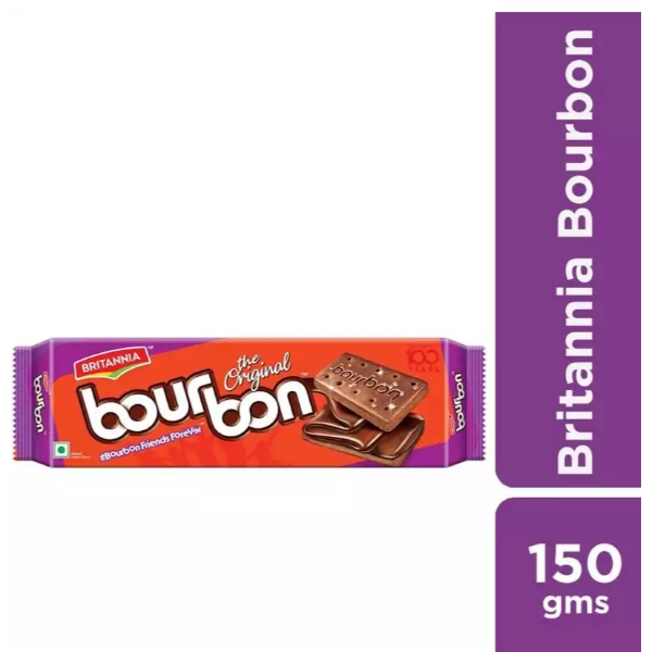 Britannia Bourbon Cream Biscuits 150 Gms