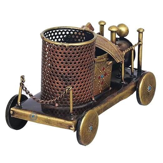 Collective home decor - Engine Pen Stand Table Pen Holder Home decor Items,Gifts Items, pen stand for office, kids, pen stand for study table, pen holder cute - Multicolour - Iron view 2
