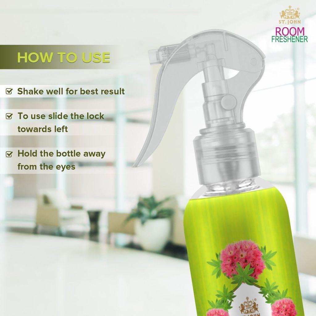 VI-JOHN Room Freshner Eucalyptus Lemongrass | Water Based Natural Fragrance | Upto 100 Sprays - 250 ML view 2