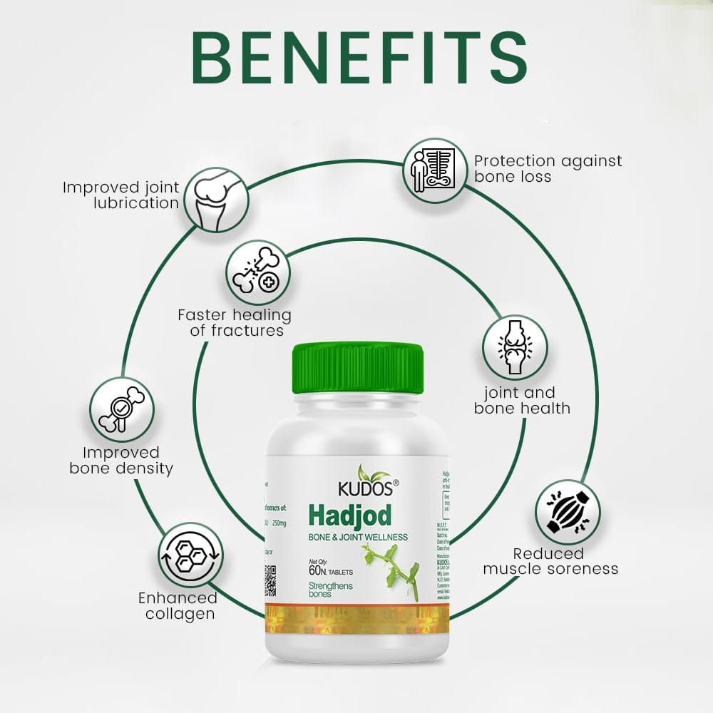 Kudos Hadjod Tablets | Bone & Joint Wellness | 60 Tablets view 2
