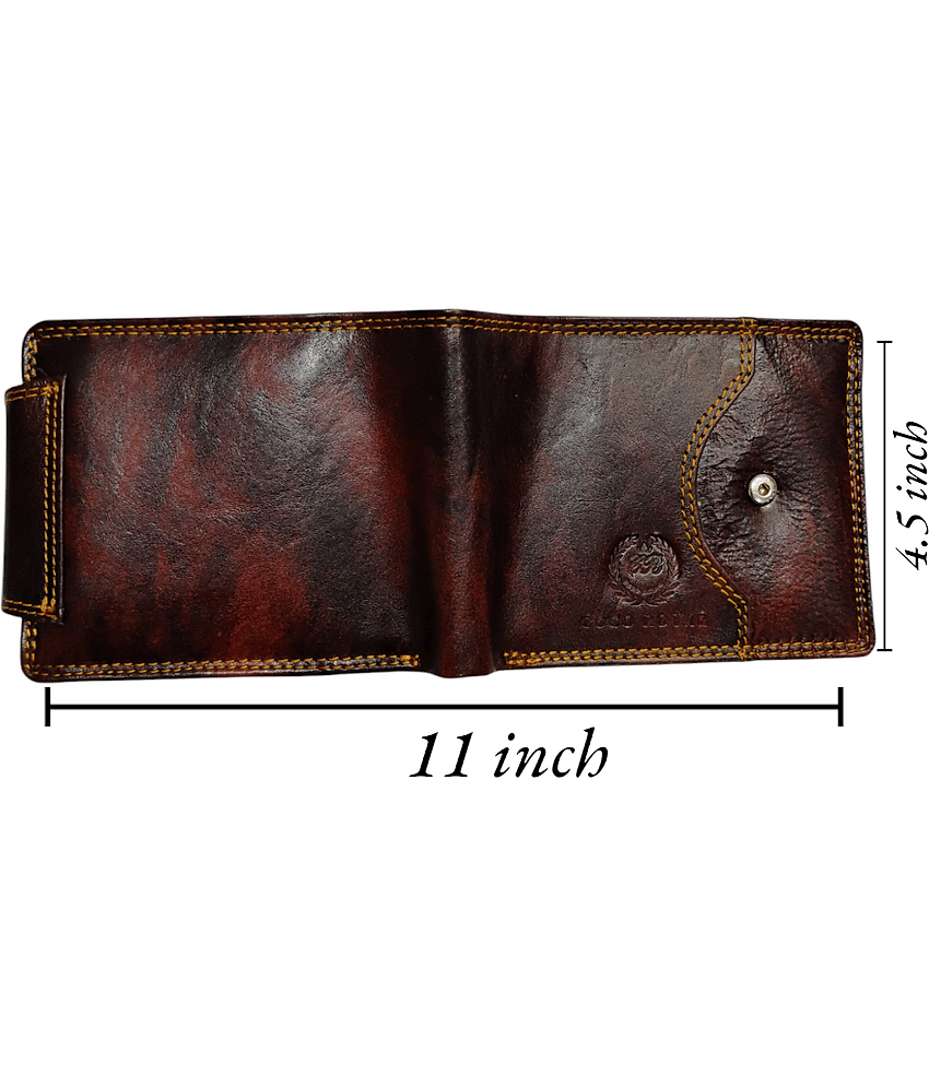 COCO ROYAL Leather Printed Men's Two Fold Wallet With 10 Slots For Card ( Brown , Pack of 1 ) view 2
