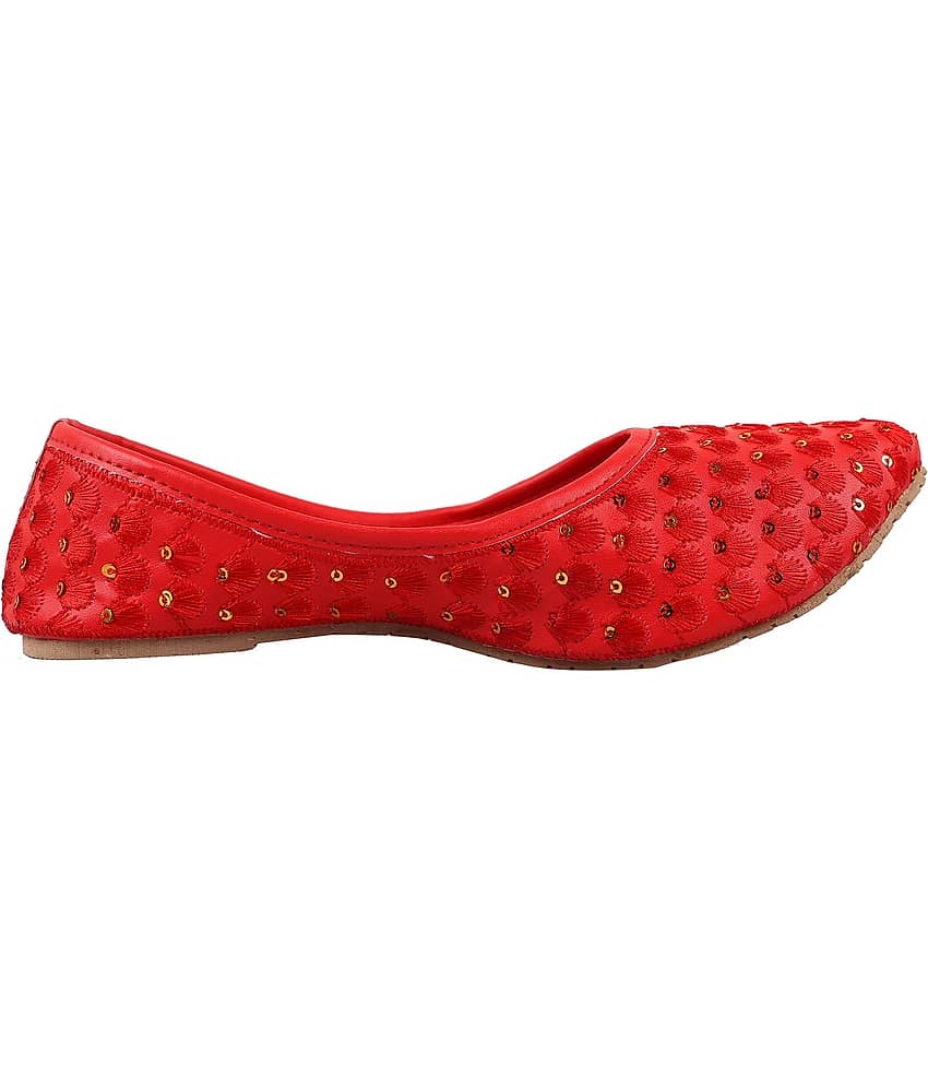 Apratim - Red Women's Juttis view 2