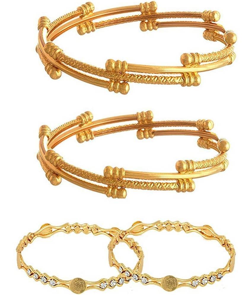 YouBella Fashion Jewellery Traditional Combo of Gold Plated Bracelet Bangles Set For Girls and Women (2.6)