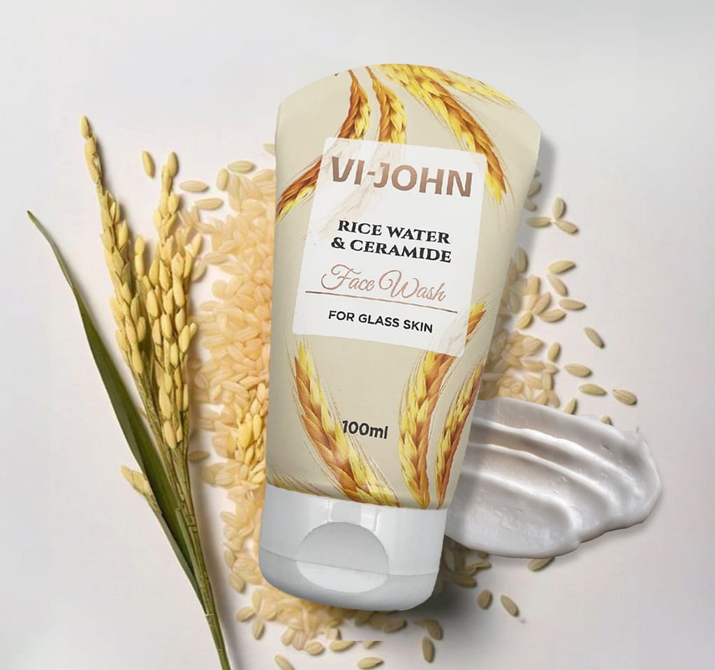 VI-JOHN Rice Water & Ceramide Face Wash | for Hydrated, Smooth & Glowing Skin 100ml view 2
