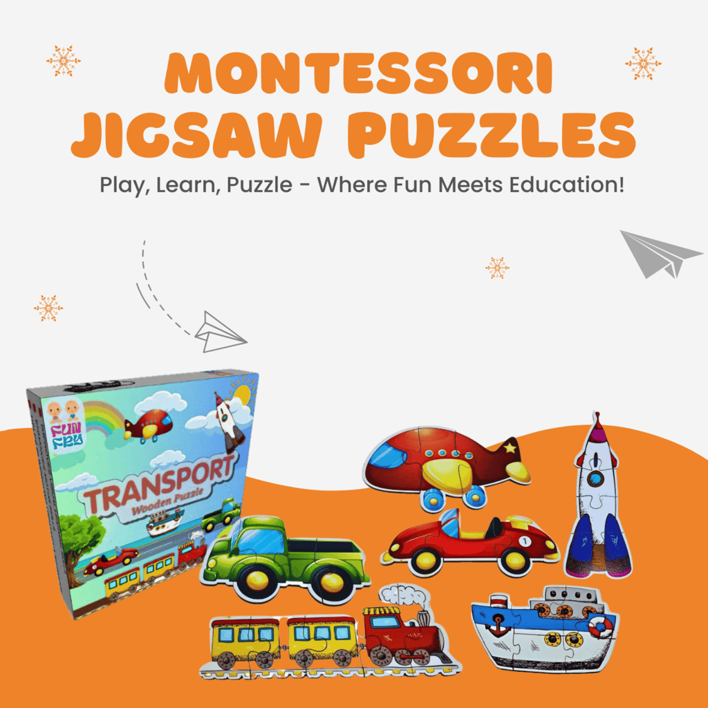 Set of 6 Colorful Magnetic Wooden Vehicles for Toddlers - Airplane, Train, Car, Truck, Rocket, and Boat" view 2