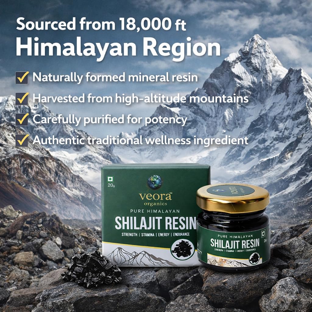 Veora Organics Pure Shilajit Resin | Himalayan with 75% Fulvic Acid & 85+ Trace Minerals | Natural Energy, Strength & Stamina Support | Lab Tested | Natural Energy Booster For Man And Woman view 2