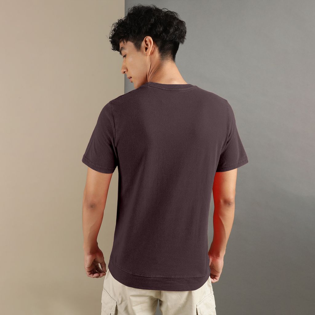 Ftx Men Solid Round Neck Kangaroo Pocket Half Sleeve Tshirt view 2