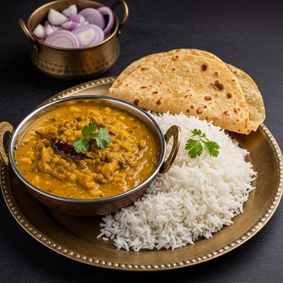 Desi Dal Tadka with Chawal