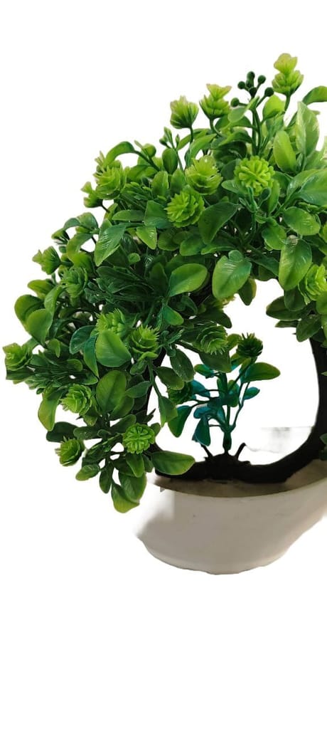 Artificial Bonsai Tree in White Potted Plant for Home Decor view 2