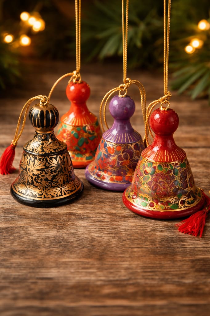 Handcrafted Wooden Elephant Ornaments on Rustic Wood – Festive Home Décor & Gift Accent