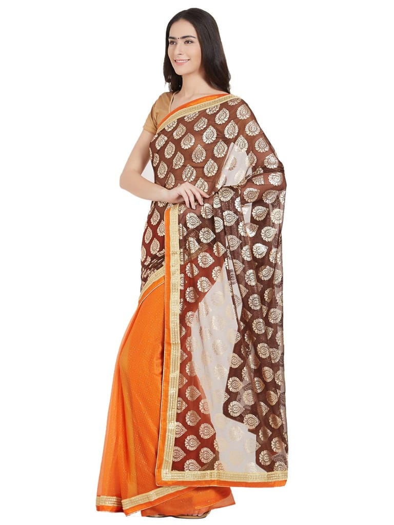 Florence net with Blouse Piece Saree view 2