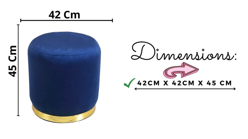 Rugsxerry Pouffes Sitting Stool for Living Room, Mudda Puffy Wooden Ottoman Stools, Pouffe Footstool, Pouf for Office Home Decoration & Dressing Table, 16x16x18 Inch, RoyalBlue view 2