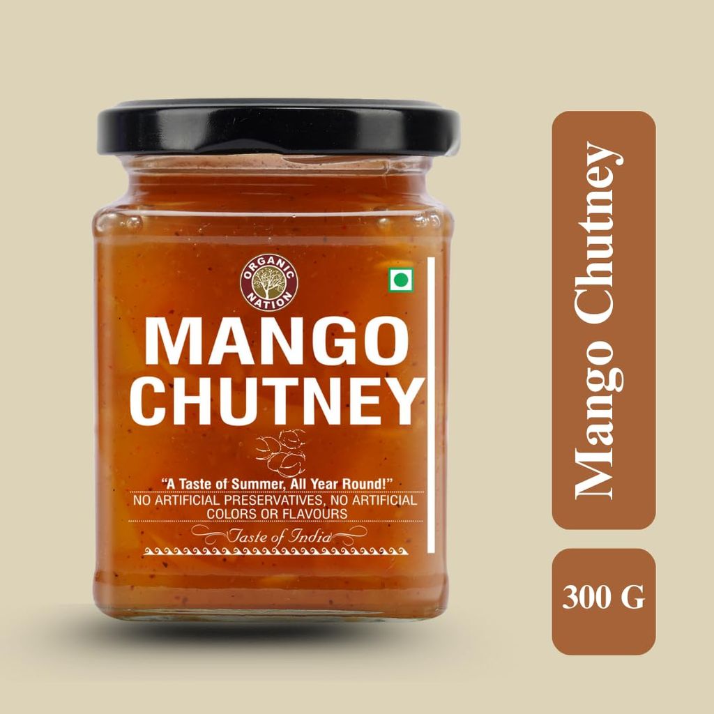 Organic Nation Mango Chutney 300g | Authentic Indian Sweet & Spicy Relish | Handcrafted with Fresh Mangoes & Natural Spices | No Preservatives | Perfect for Dips, Sandwiches & Curries view 2