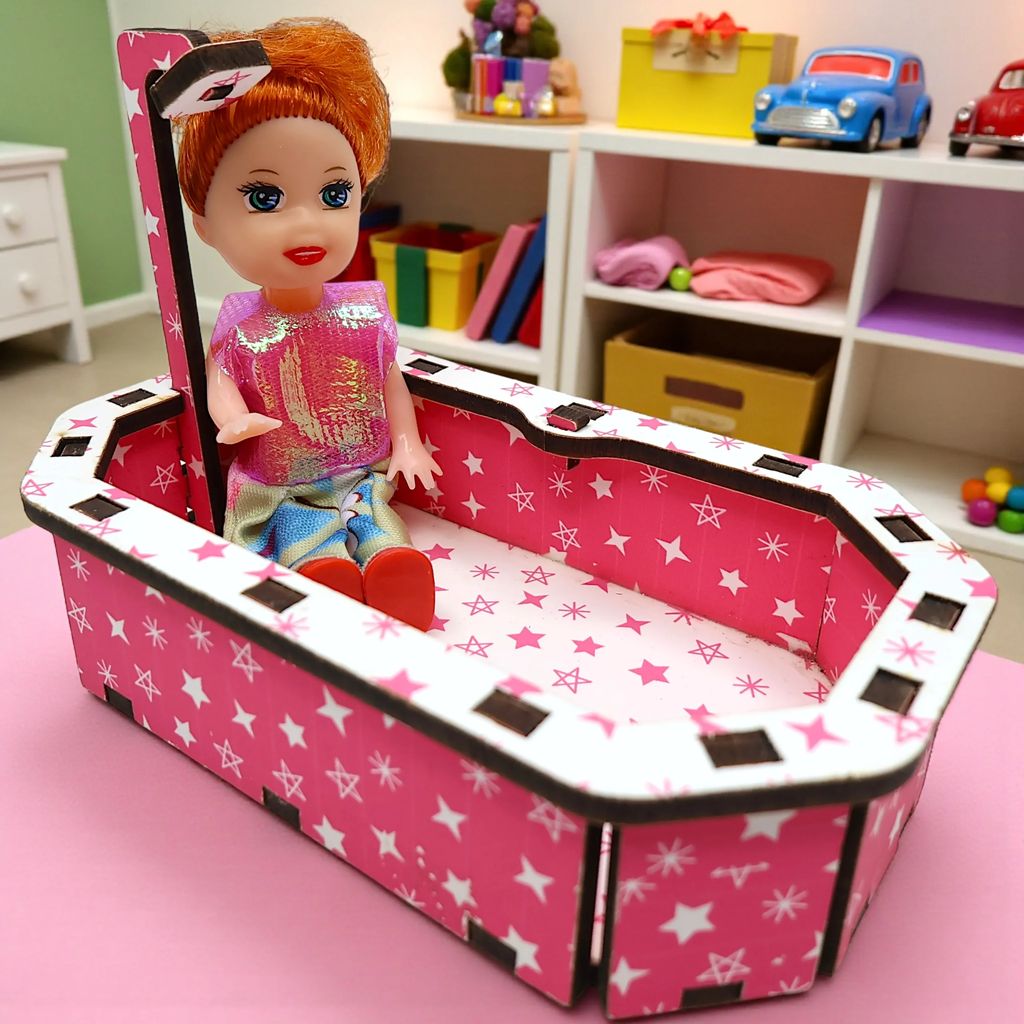 DIY Wooden Washroom Furniture Set for Kids | Pretend Play Dollhouse Bathroom Toy | Educational Role Play Set for Imagination, Creativity & Learning view 2