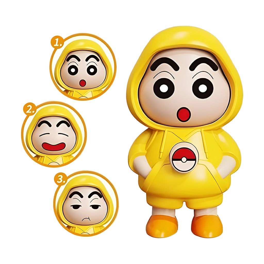 Flip Face Changing Shinchan Cartoon Keychain | Interactive Cartoon Flip Keychain Toy | Interactive Cartoon Flip-Face Keyring with Fun Expressions | Perfect Gift for Shinchan Lovers view 2