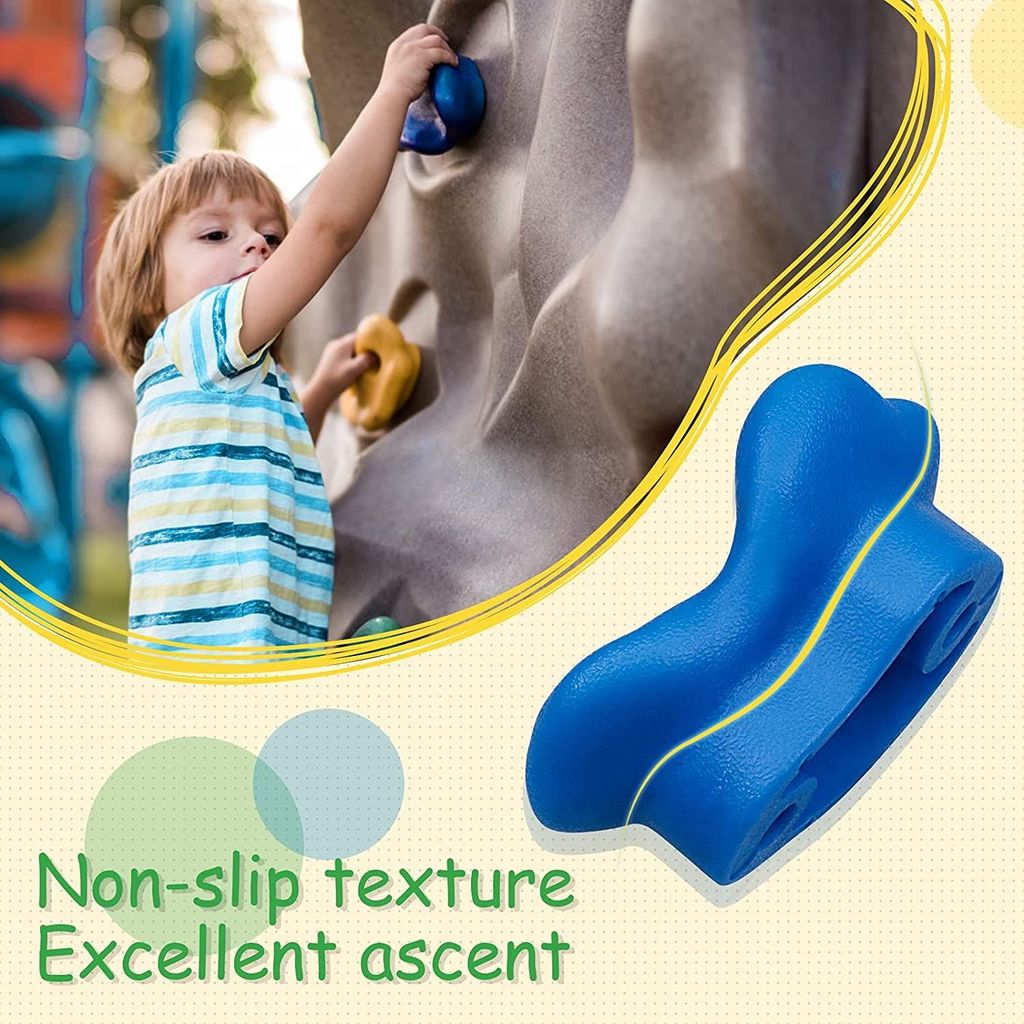 REZNOR Multisize Large Rock Climbing Holds Play Set for Kids, Adult Wall Climbing Stone for DIY Children Playground Wall/Wood Block, Multicolor view 2