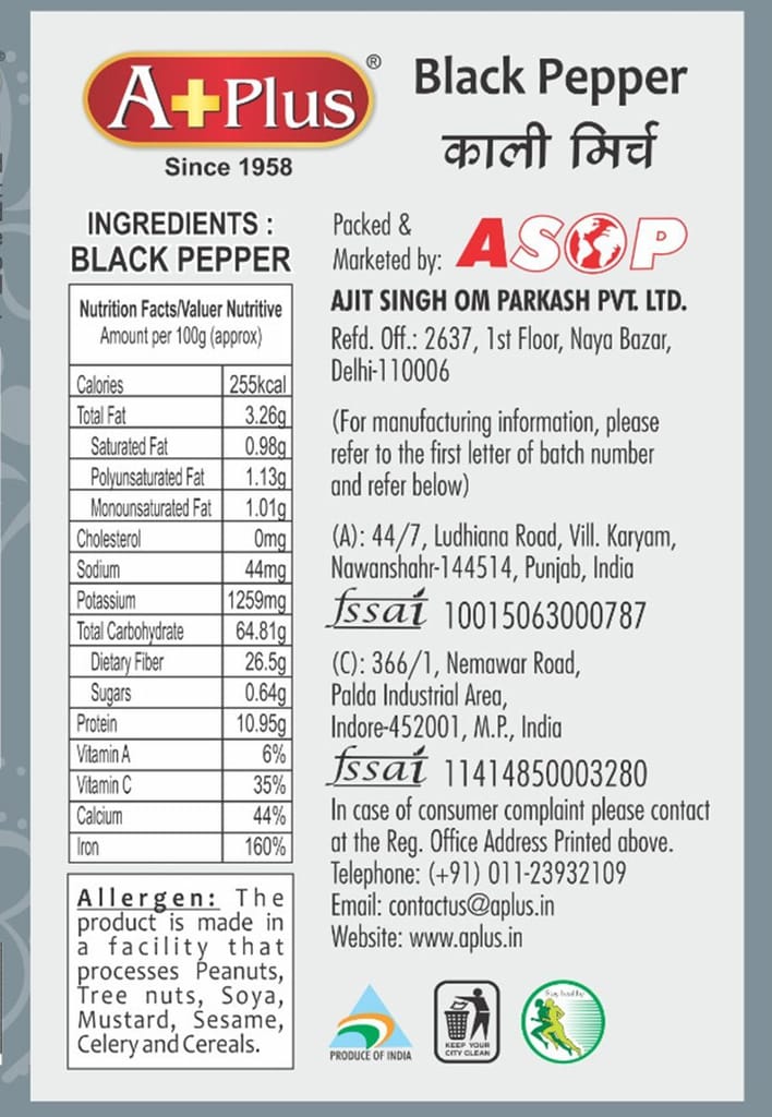 Aplus Kali Mirch Powder 100g Box view 2