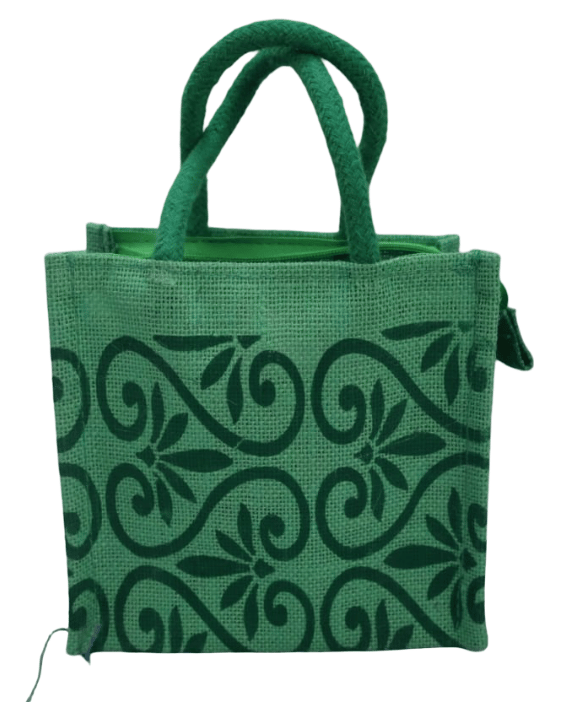Green Printed Jute Bag - Eco-Friendly & Stylish Tote view 2