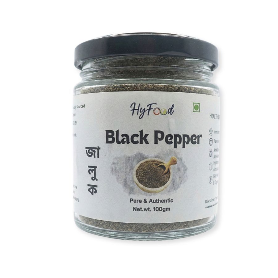 HyFood Black Pepper Powder - 410 gm - One jar of Black Pepper
