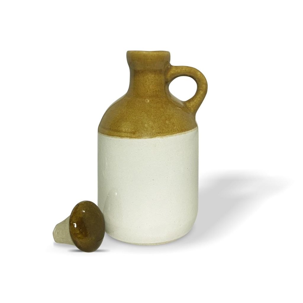 Ceramic Dining Desi Style Mustard Handmade Ceramic 500ml Oil Bottle view 2