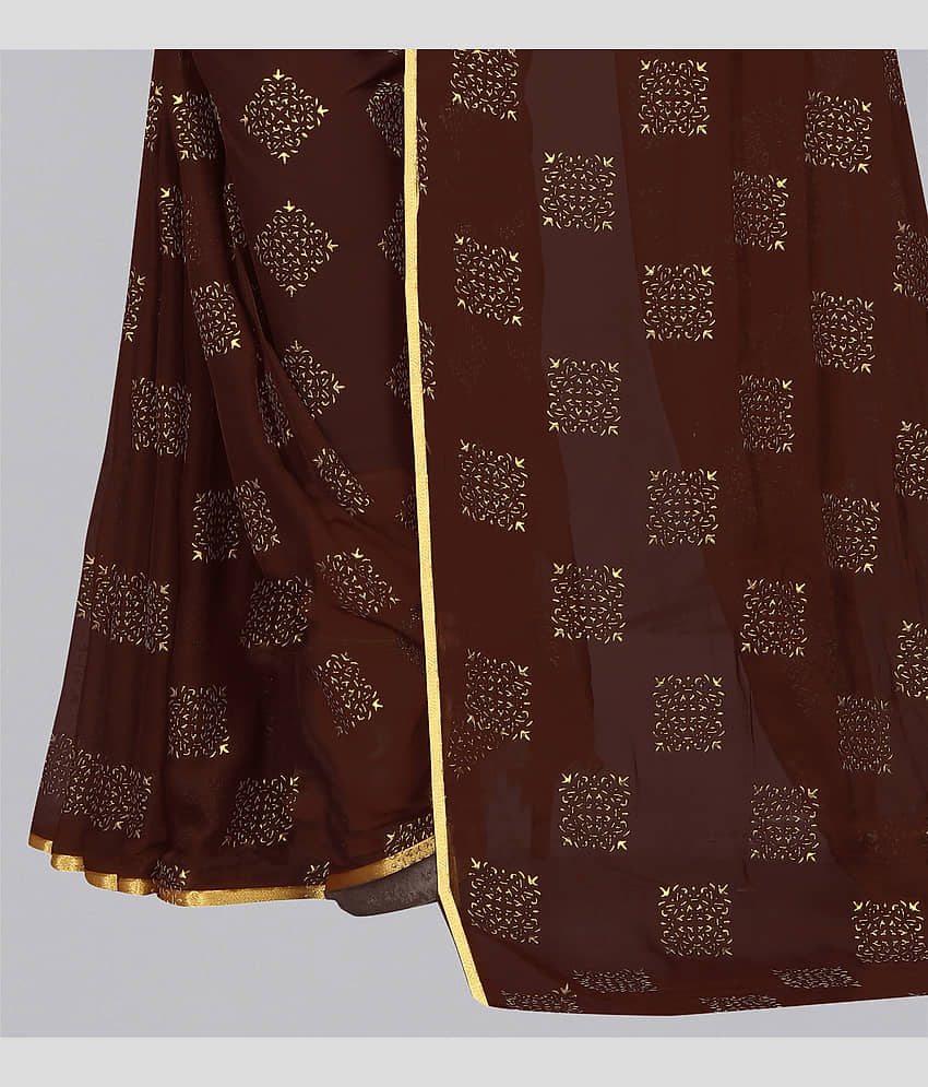 Rhey Chiffon Printed Saree With Unstitched Blouse Piece ( White ) view 2